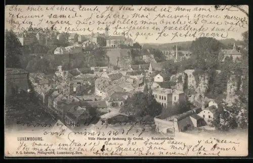 AK Luxembourg, La faubourg du Grund et la Ville Haute