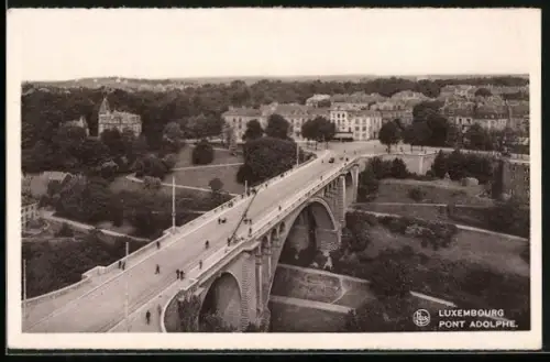 AK Luxembourg, Blick auf die Adolfsbrücke