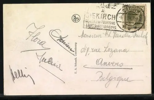 AK Diekirch, Panorama mit Kirche