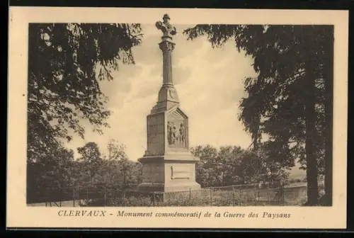AK Clervaux, Monument commémoratif de la Guerre des Paysans
