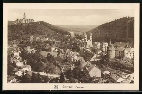 AK Clervaux / Klerf, Panorama mit Abtei