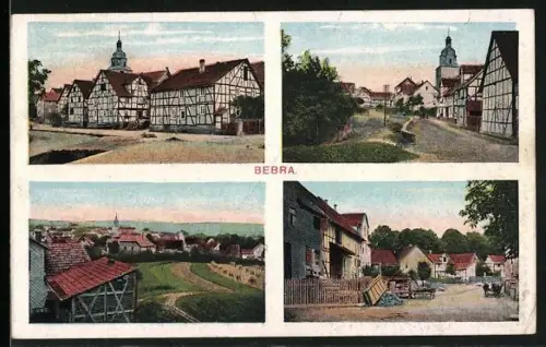 AK Bebra / Hessen, Fachwerkhäuser, Kirche, Ortsansichten