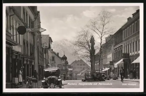 AK Murnau / Staffelsee, Hauptstrasse, Mariensäule