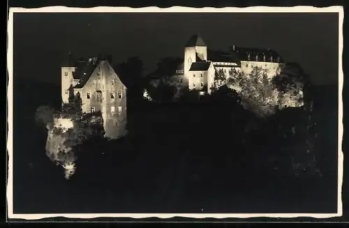 AK Hohnstein / Sächs. Felsengebirge, Jugendburg Hohnstein, Nachtaufnahme