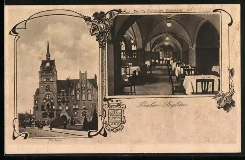 AK Berlin-Steglitz, Rathaus, Restaurant Ratskeller, Inh. L. Wiesinger