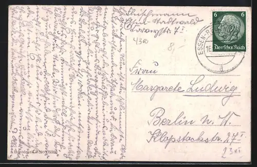 AK Essen, Gruga-Park, Farbenterrassen mit Leuchtfontäne