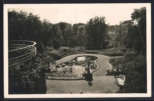 AK Essen, Gruga-Park, Staudenlichtung mit Warmwasserbecken