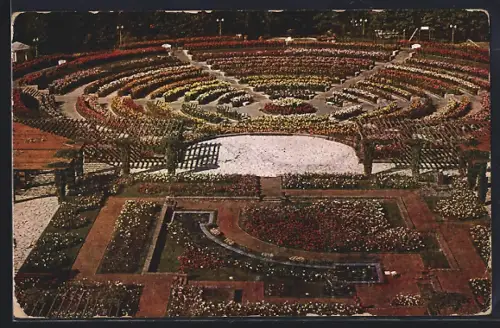 AK Essen, Grosse Ruhrländische Gartenbau-Ausstellung Gruga 1929, Dahlienarena in voller Blüte