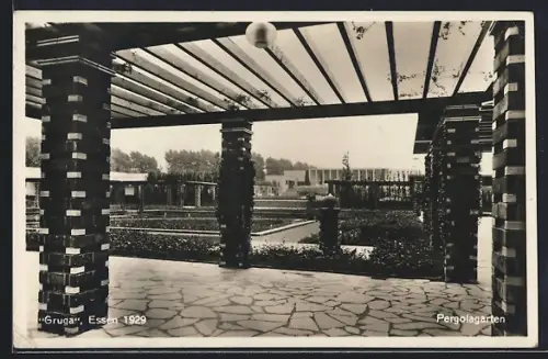 AK Essen, Gr. Ruhrländische Gartenbau-Ausstellung Gruga 1929, Pergolagarten