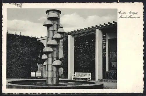 AK Essen, Muschenbrunnen auf der Gruga