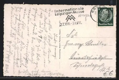 AK Essen, Muschenbrunnen auf der Gruga