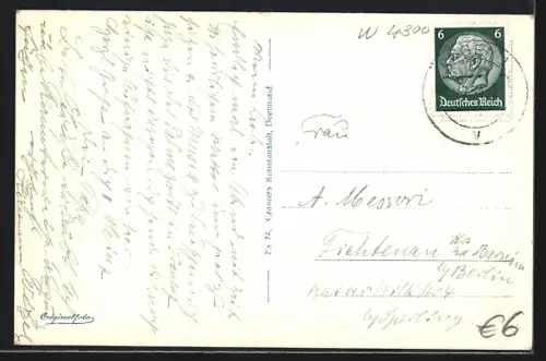 AK Essen, Springbrunnen am Restaurant bei der Gruga