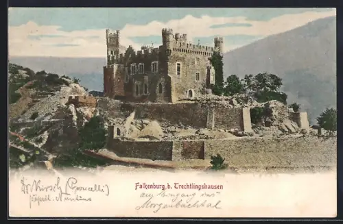 AK Falkenburg / Rhein, Blick auf die Burgruine