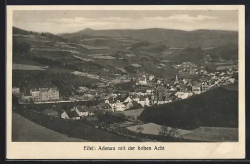 AK Adenau, Ortsansicht mit hohen Acht
