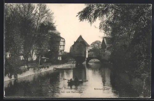 AK Bad Kreuznach, Blick auf die Brückenhäuser