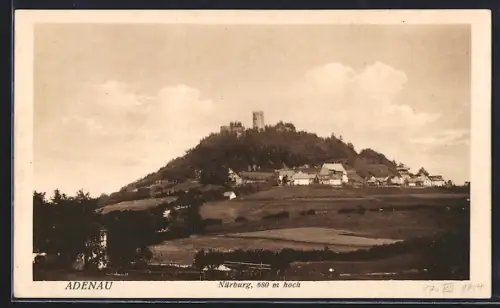 AK Adenau, Ortsansicht mit Blick auf Nürburg