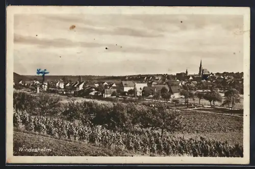 AK Windesheim, Ortsansicht mit Kirche