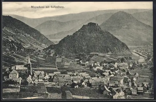 AK Mayschoss, Ortsansicht mit Saffenburg