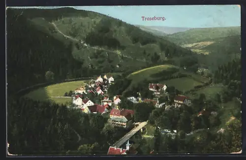 AK Treseburg, Ortsansicht mit Blick ins Tal