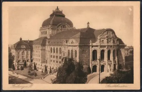 AK Freiburg i. B., Totalansicht vom Stadttheater
