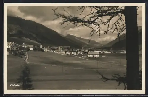 AK Celerina, Teilansicht mit Bergen