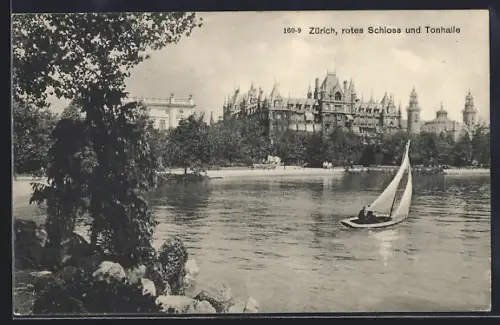 AK Zürich, Rotes Schloss und Tonhalle