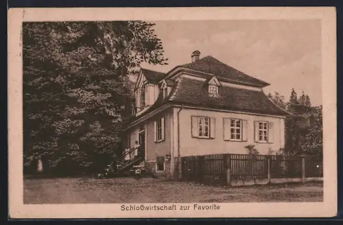AK Rastatt, Schlossgasthaus zur Favorite Fritz Müller