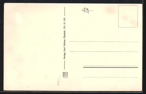 AK Rastatt, Karlsruher Tor mit Strassenpartie