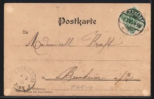 AK Rastatt, Bahnhof mit Strassenpartie