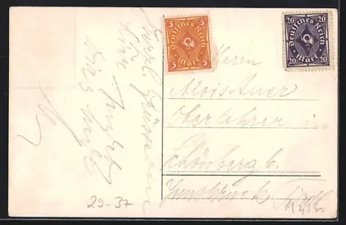 Passepartout-Lithographie München, Totalansicht mit Strassenpartie, Wappen