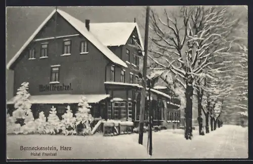 AK Benneckenstein /Harz, Hotel Frentzel im Schnee
