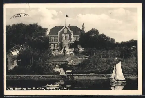 AK Neustadt i. Holst., Cafe Wallburg H. Möller