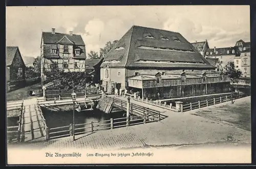 AK Leipzig, Angermühle am Eingang der jetzigen Jakobstrasse