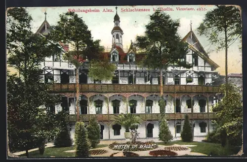 AK Schlachtensee b. Berlin, Erholungsheim Alex, Victoriastrasse 49-53