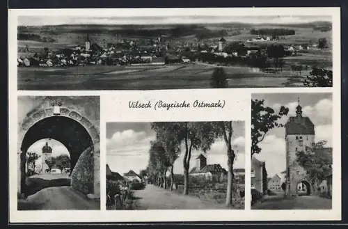 AK Vilseck /Bayrische Ostmark, Teilansicht, Tor, Strassenpartie