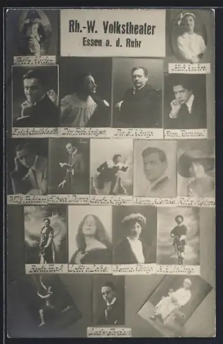 AK Essen a. d. Ruhr, Rh.-W. Volkstheater, Theaterschauspieler Fritz Keiter, Ludwig Jordan und Willy Fabian