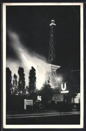 AK Berlin-Charlottenburg, Der Brand des Funkturms