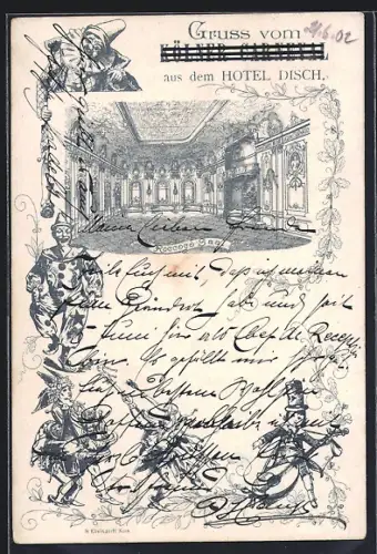Lithographie Köln, Hotel Disch, Roccoco-Saal, Clowns