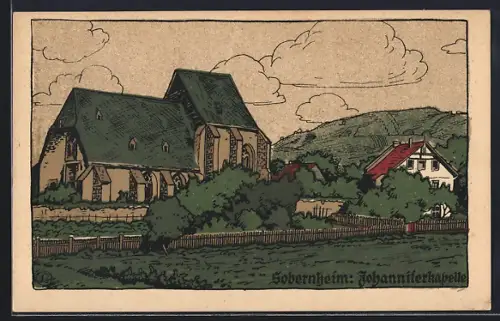 Steindruck-AK Sobernheim, Johanniterkapelle