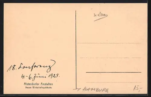 AK Hamburg, Alsterdorfer Anstalten, Neues Wirtschaftsgebäude