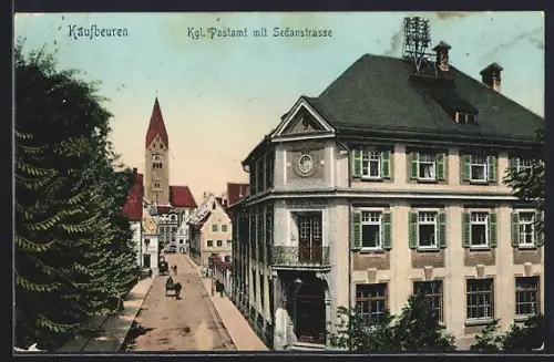 AK Kaufbeuren, kgl. Postamt mit Sedanstrasse