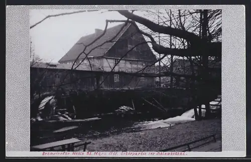 AK Bremsdorf, Bremsdorfer Mühle, Osterpartie ins Schlaubethal 1913
