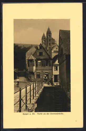 AK Speyer a. Rh., Partie an der Sonnenbrücke