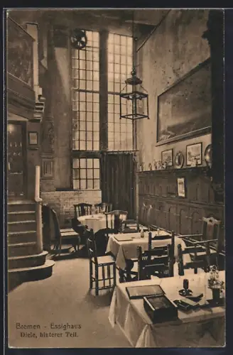 AK Bremen, Restaurant Essighaus, Diele, hinterer Teil, Innenansicht