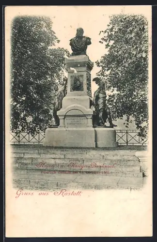 AK Rastatt, Kaiser- und Krieger-Denkmal 1902