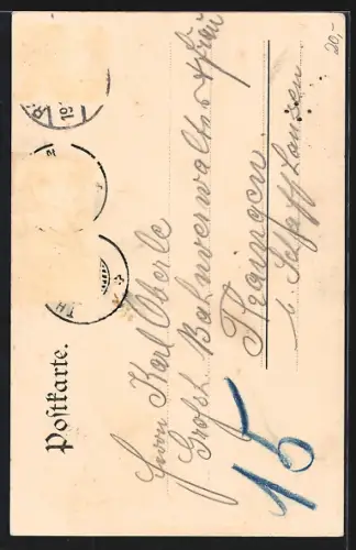 AK Rastatt, Kaiser- und Krieger-Denkmal 1902