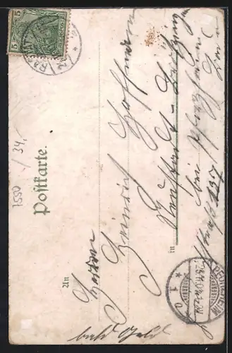 AK Rastatt, Rathaus mit Denkmal, Passepartout