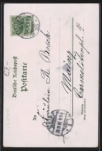 Lithographie Berlin, Cafe Bauer Unter den Linden Ecke Friedrichstrasse mit Pferdebahn