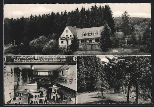 AK Holzhausen, Waldhaus Cafe, Gesamtansicht und der Stube