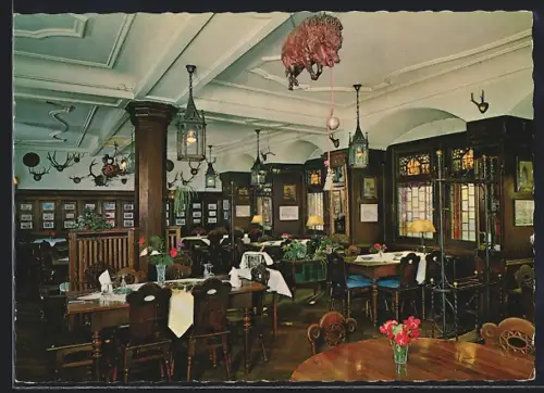 AK Konstanz am Bodensee, Speisesaal im Hotel Babarossa, Bes. Fam. Miehle